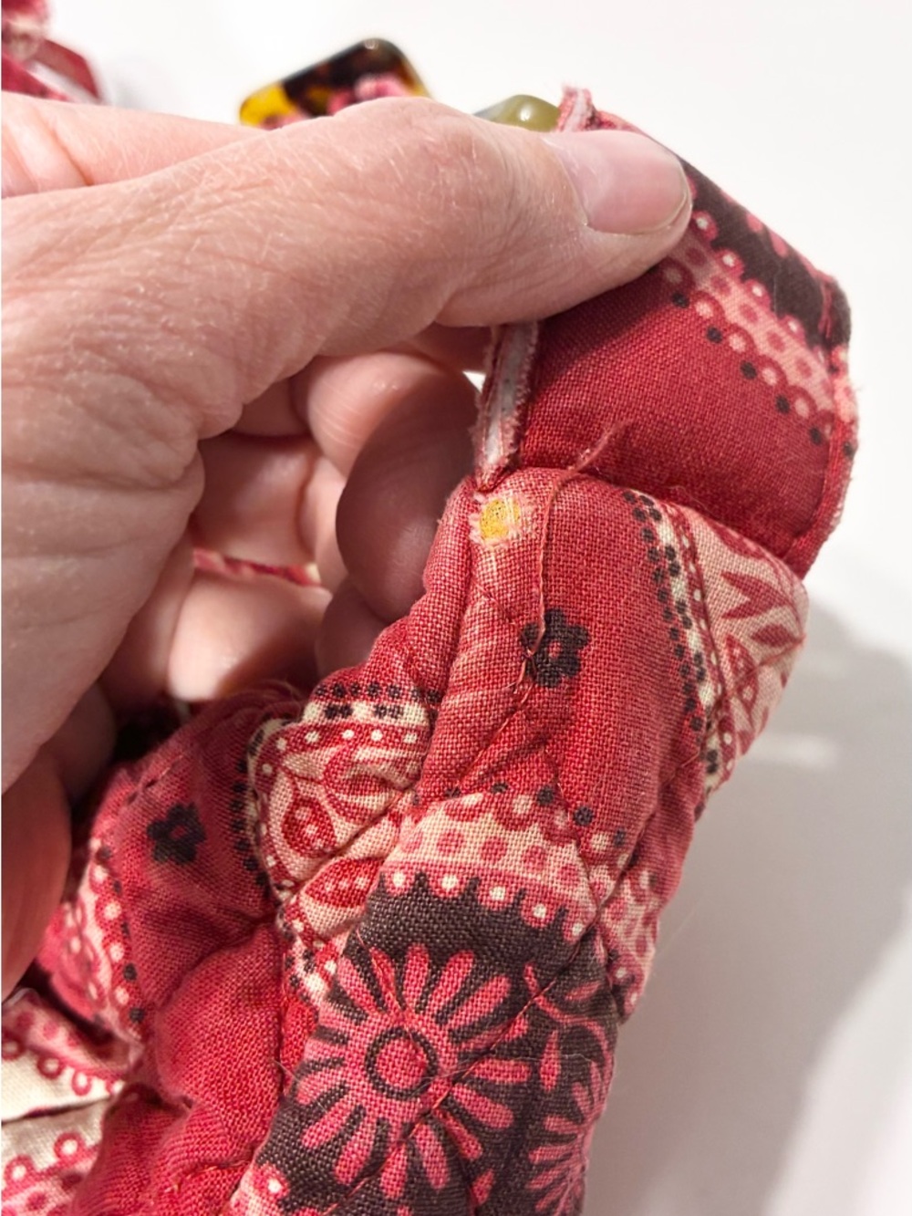 Y2K Vera Bradley Mesa Red Paisley Crossbody Bag USA MADE Vintage 4x11.75x8.5 - Picture 15 of 16